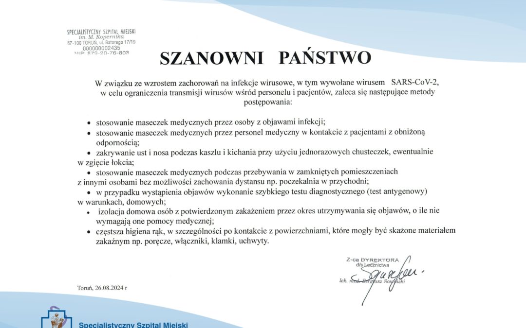 Sezon infekcyjny – zalecenia