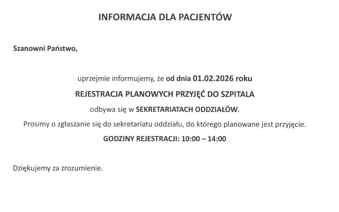 INFORMACJA DLA PACJENTÓW